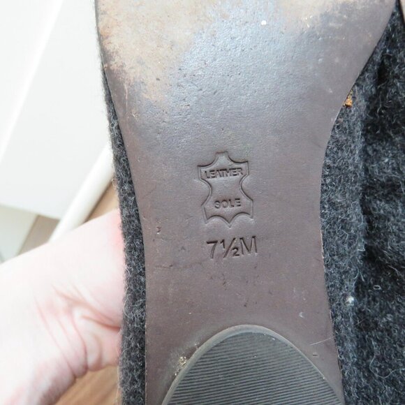 TORY BURCH Ambrose Sienna Flannel Wool Cap Toe Flats Shoes Officecore Academia - Picture 13 of 14